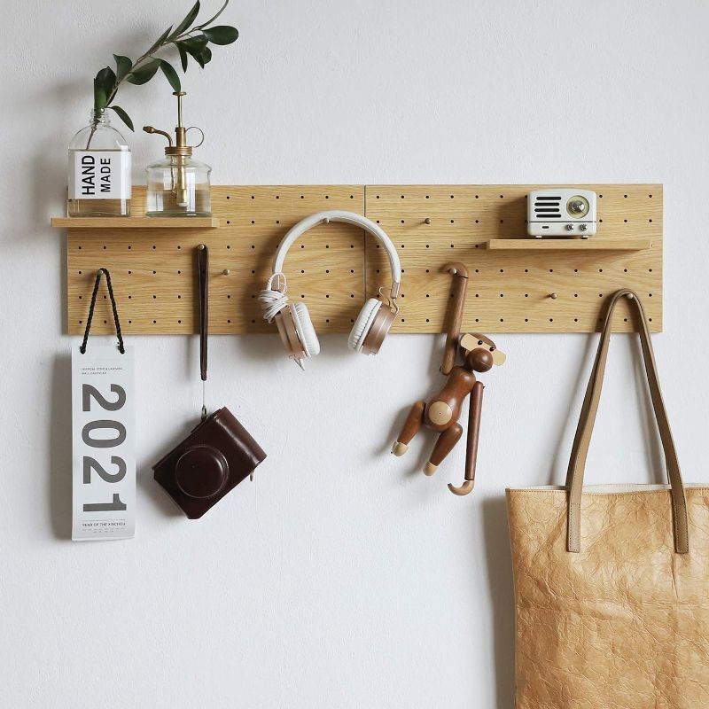 Photo 1 of  Wooden Pegboard, Sturdy Peg Board for Walls