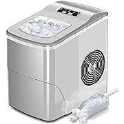 Photo 1 of  Ice Makers Countertop with Self-Cleaning, 26.5lbs/24hrs, 9 Cubes Ready in 6~8Mins, Portable Ice Machine with 2 Sizes Bullet Ice/Ice Scoop/Basket for Home/Kitchen/Office/Bar/Party, Grey