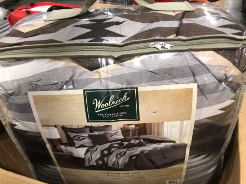 Photo 1 of Woolrich Rustic Lodge Cabin Comforter Set - All Season Down Alternative Warm Bedding Layer and Matching Shams, Oversized King, Bitter Creek, Grey/Brown Bitter Creek, Grey/Brown Oversized King