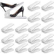 Photo 1 of  Shoe Slots Organizer, Adjustable Shoe Stacker Storage Space Saver, Double Deck Shoe Rack Holder for Closet Organization, Thickening Quality Upgrade (16Pack, White)