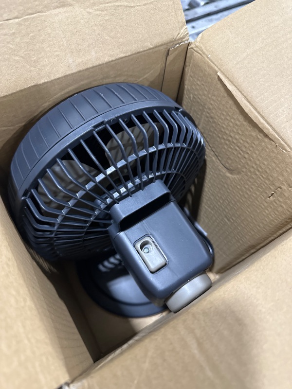 Photo 1 of HOLMES BLIZZARD 7" Table Fan, 2 Speeds, 3 Blades, 85° Oscillation, 20° Adjustable Head, Home, Bedroom and Office, Charcoal Matte 7 Inch Manual Control