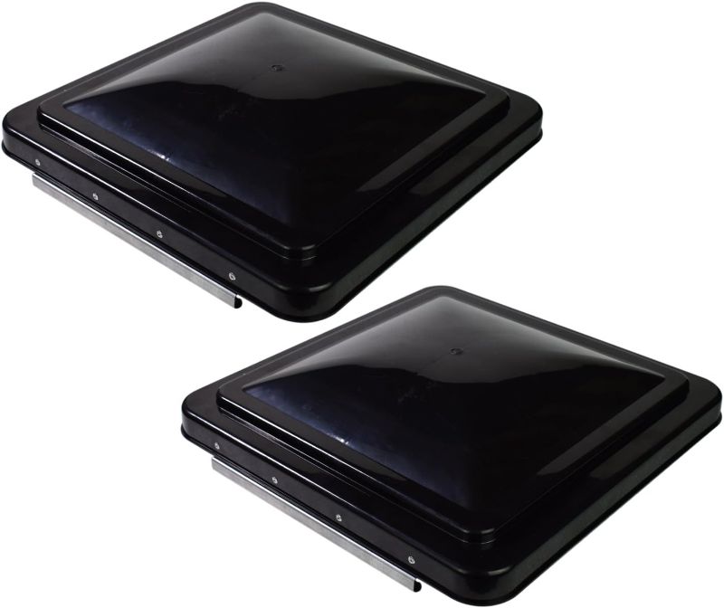 Photo 1 of 2 Packs 14 Inch RV Roof Vent Cover Universal Replacement Vent Lid Black for Camper Trailer Motorhome (Black 2-Pack)