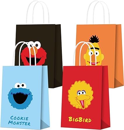Photo 1 of 16 PCS Party Favor Bags for Sesame Friends Street Party Supplies Party Gift Goody Treat Candy Bags for Sesame Friends Street Party Favors Decor Birthday Party Decor