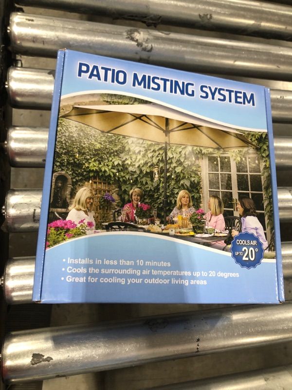 Photo 2 of Misting System, Misters for Outside Patio, 59FT Misting Line +19 Brass Mist Nozzles + 3/4" Brass Adapter Outdoor Misters System for Patio Greenhouse Garden Gazebo Poolside Umbrella Trampoline
