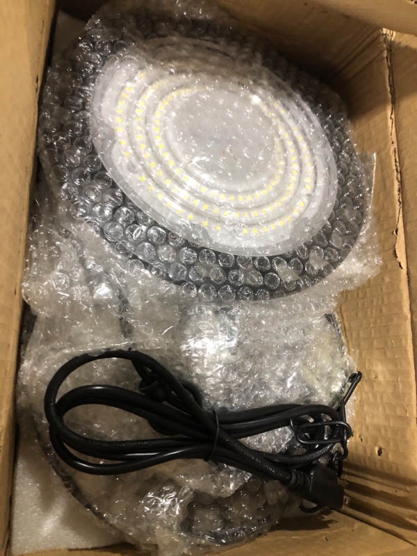 Photo 2 of Maikading LED High Bay Light 100w 14000LM with US Plug 5ft Cable,High Bay LED Light 5000K (450W MH/HPS Eqv) IP65 for Shop Factory Warehouse Workshop 2 Pack 100W 2Pack