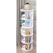 Photo 1 of  Rotating Bookshelf 360 Degree Children Students Simple Modern Floor Multi-Layer Small Bookcase Simple Table Corner,5 Layer