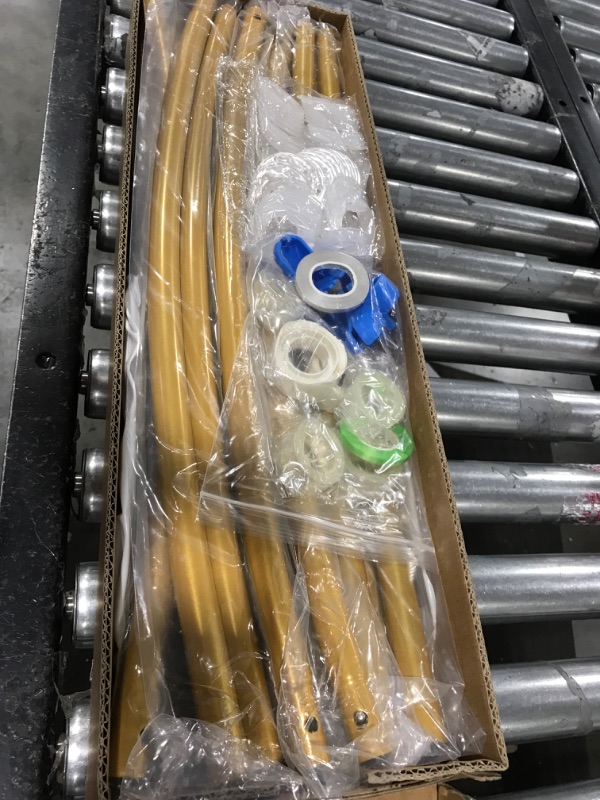 Photo 1 of Morohope Round Balloon Arch Stand Kit, 7.2ft Metal Circle Balloon Arch Frame Gold Wedding Arch for Birthday Party Supplies Wedding Graduation Baby Shower Event Photo Background Decorations