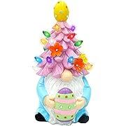 Photo 1 of [ Large Size ] Lighted Spring Easter Gnome Ceramic Tree Easter Decorations for Home Light up Easter Spring Bunny Decor Battery Operated for Indoor Tables Fireplace - 10.23''H Large
