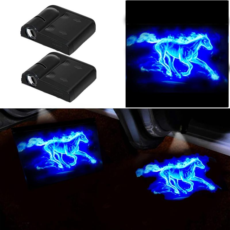 Photo 1 of Car Door Lights Logo Projector, 2PCS Car Door Projector Lights Welcome Courtesy Ghost Shadow Lamp Fit for All Car Models by FLYEEGO (Blue Horse)
