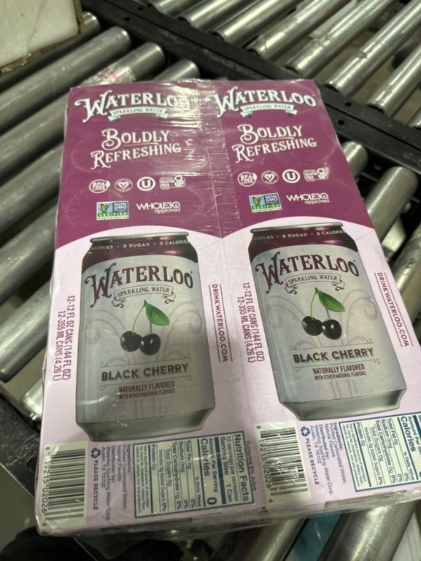 Photo 2 of Waterloo Sparkling Water, Black Cherry Naturally Flavored, 12 Fl Oz Cans, Pack of 12 | Zero Calories | Zero Sugar or Artificial Sweeteners | Zero Sodium - 24 Pack