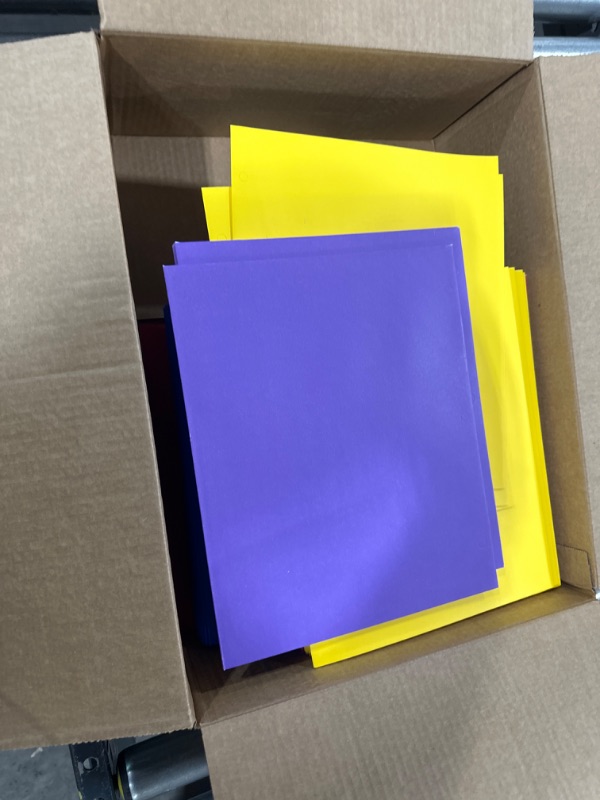 Photo 2 of Letter Size Paper Portfolios by Better Office Products, Case of 100, Assorted Primary Colors, (Assorted, 2 Pocket Paper Folders)