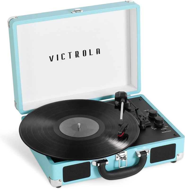Photo 1 of Victrola Journey+ Bluetooth Suitcase Record Player, Turquoise