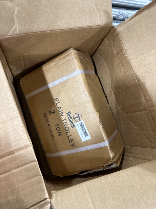 Photo 1 of TOUGHER Dual Wheels Beam Trolley 2 Ton Heavy Duty 4400LBS Capacity Push Manual Trolley Hoist w/Dual Track Rollers, 3.5in - 8in Adjustable Flange for Lifting 2T