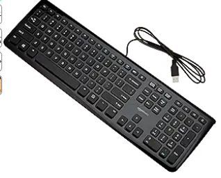 Photo 1 of Amazon Basics Wired Keyboard, Keyboard only (1-Pack), black