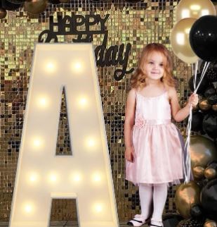 Photo 1 of 4FT Marquee Light Up Letters, Big Marquee Letter for Graduation Baby Shower Birthday Engagement Wedding Marry Me Party Decor