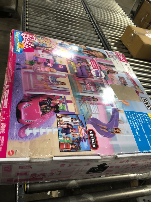 Photo 3 of Barbie DreamHouse Dollhouse with 70+ Accessories, Working Elevator & Slide, Transforming Furniture, Lights & Sounds Wheelchair Accessible Elevator