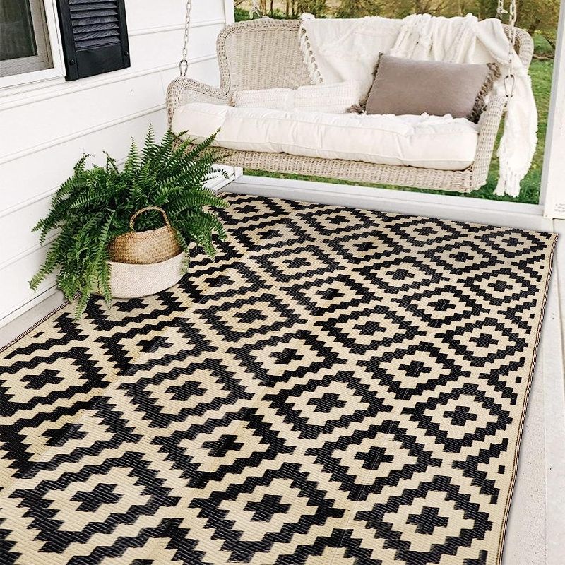 Photo 1 of SAND MINE Reversible Mats, Plastic Straw Rug, Modern Area Rug, Large Floor Mat and Rug for Outdoors, RV, Patio, Backyard, Deck, Picnic, Beach, Trailer, Camping, Unknown Dimensions