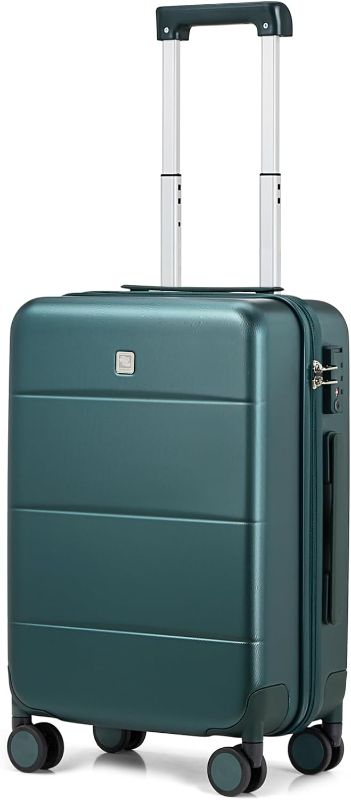 Photo 1 of Hanke Carry On Luggage 22x14x9 Airline Approved Spinner Wheels Hard Shell Suitcases for Women & Men TSA Luggage Travel Suitcase Rolling Light Weight Luggage 20 Inch(Blackish Green)
