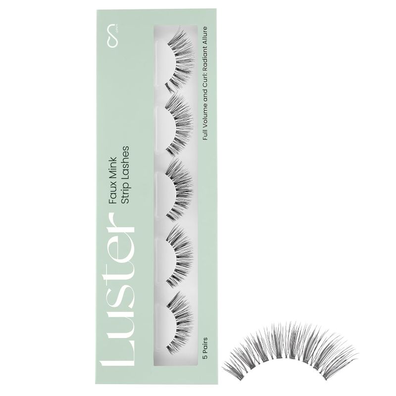 Photo 1 of Faux Mink Strip Lashes, DIY Individual Fake Eyelashes At Home Extensions, Chic and Defined Look with Medium Glam Eye Lashes, Waterproof and Reusable Lashes...
