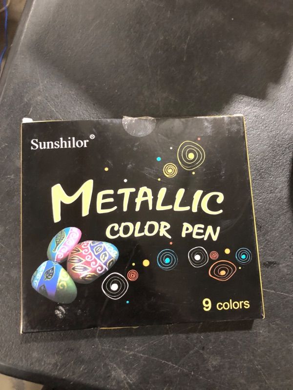 Photo 2 of Sunshilor Metallic Marker Pens Medium Point Metallic Pens for Black Paper