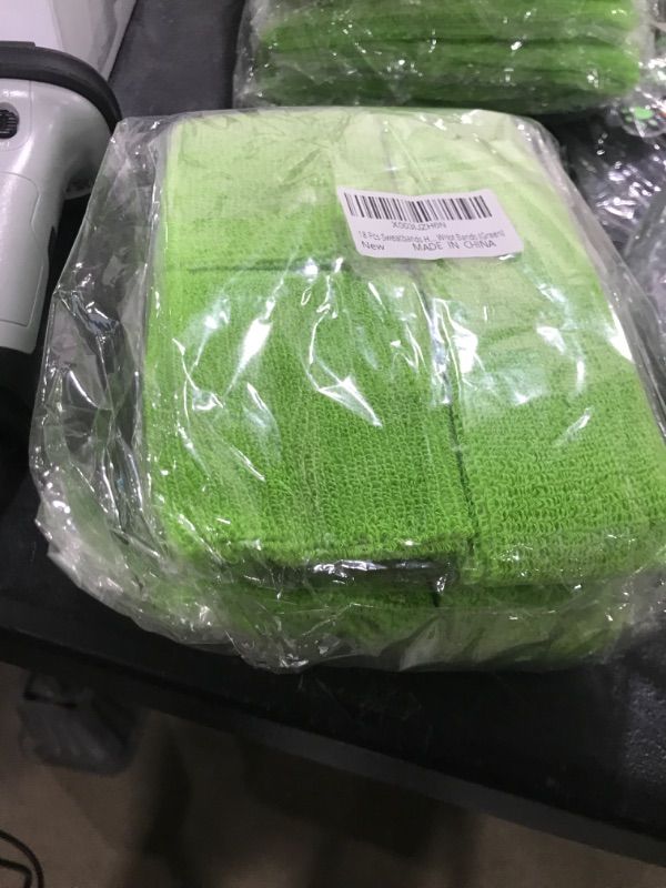 Photo 1 of 18 Pcs Sweatbands Headband Wristband Set Colorful Striped Terry Cloth Sports Athletic Gym 80s Sweat Headbands 6Pack-Green