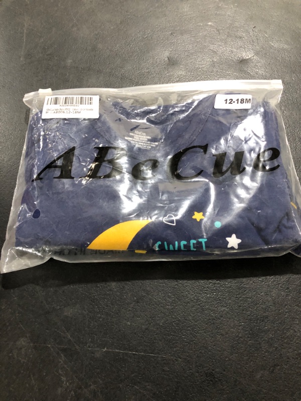 Photo 1 of BABY SLEEP OUTFIT NAVY BLUE ONESIE AND BOTTOMS HAT 12-18M