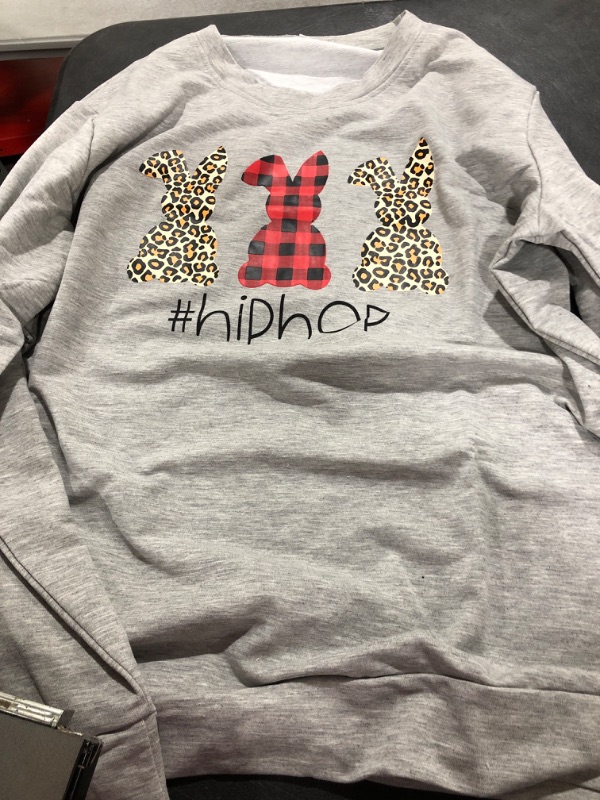 Photo 1 of #HIPHOP CREW NECK GRAY SWEATER WITH BUNNIES XL WOMEN