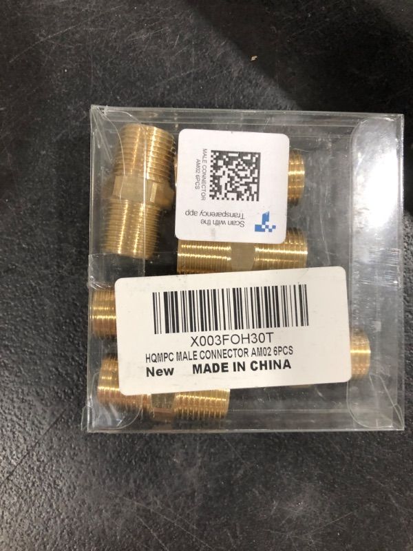 Photo 2 of HQMPC Solid Brass Pipe Fitting Male Pipe, Hex Nipple Gas Connect Adapter Brass Union Coupler Adapter 3/8"NPT 6Pcs 6 3/8"NPT