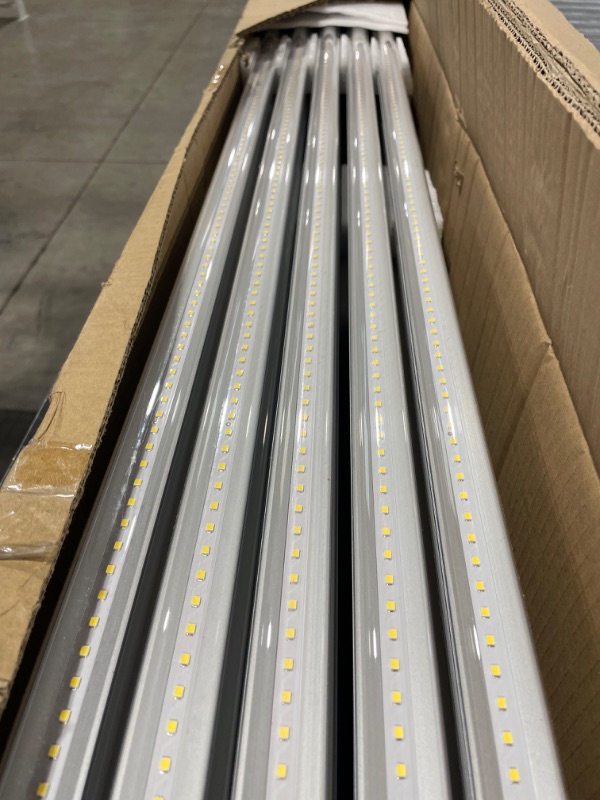 Photo 2 of T8/T10/T12 LED Tube Light 8 Foot 40W, 80W Equivalent, Single Pin FA8 Base, Dual-End Power Ballast Bypass, Frosted Cover, Daylight 5000k, ETL Certified, 20-Pack Frosted Cover 5000k