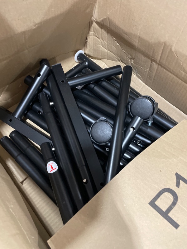 Photo 1 of Fishat Simple Standard Double Rod Clothing Metal Garment Rack for Hanging Clothes, Rolling Clothes Organizer on Lockable Wheels (Black)