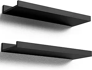 Photo 1 of 
Boswillon Floating Shelves Wall Mounted Set of 2, Modern Black Wall Shelves for Storage with Lip, Display Picture Ledge Shelf for Wall Decor Bedroom Living Room Bathroom KitchenBoswillon Floating Shelves Wall Mounted Set of 2, Modern Black Wall Shelves f