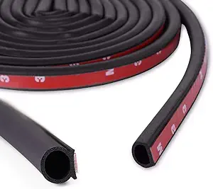 Photo 1 of 16Ft D-Shape Rubber Weather Stripping 3/8"×1/4" Car Door Seal Weatherstrip Hollow with Bulb Gasket(Self-Adhesive) for Automotive Truck RV Door Window Soundproof 3/8” X 1/4” 16Feet