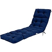 Photo 1 of  Chaise Lounge w/4 String Ties, Thickened, Tufted Patio Recliner for Outdoor Indoor Cushions, Navy