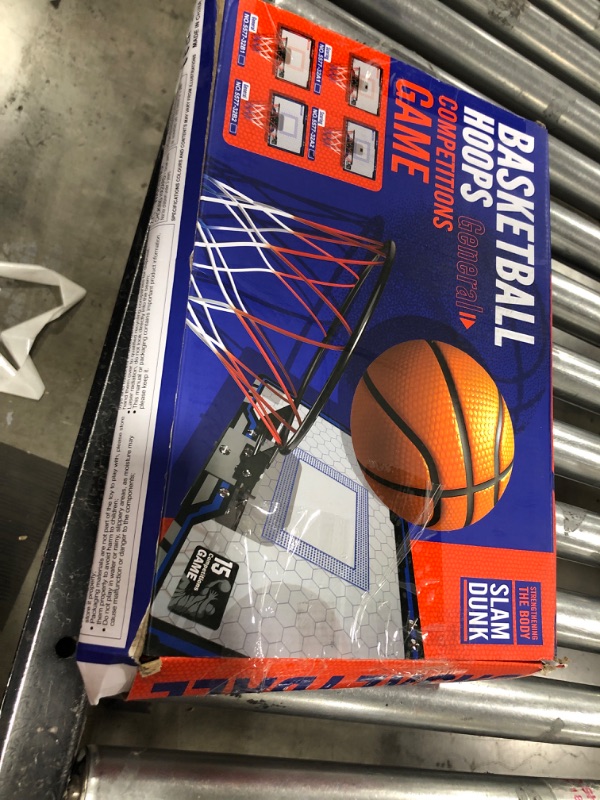 Photo 2 of  Indoor Mini Basketball Hoop for Kids, Basketball Hoops Over The Door with LED Lighting, Mini Hoop with Scoreboard & 3 Balls, Basketball Toys Gifts for 5 6 7