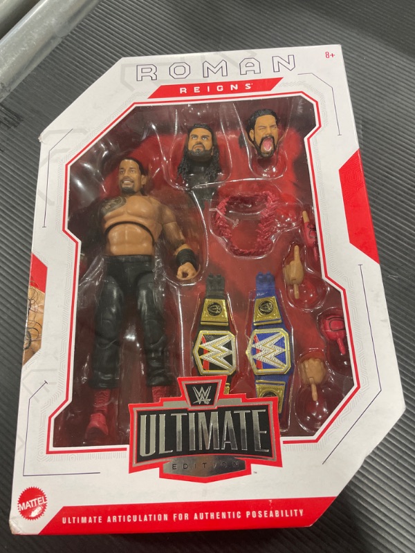 Photo 2 of Mattel WWE Ultimate Edition Action Figure & Accessories, 6-inch Roman Reigns Collectible Set, Swappable Heads & Hands, Entrance Gear & 30 Articulation Points