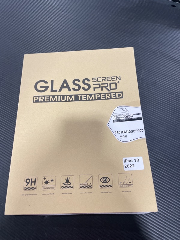 Photo 2 of 1 Pack Screen Protector for iPad 10.9 10th Generation 2022, 9H Tempered Glass Scratch-Resistant, HD Clarity, Bubble Free, Anti Fingerprint, Compatible with Apple Pencil with Auto Alignment Kit