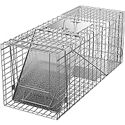 Photo 1 of  Animal Cage Trap 32" X 12.5" X 12" w/Iron Door Steel Cage Catch Release Humane Rodent Cage for Rabbits, Stray Cat, Squirrel, Raccoon, Mole, Gopher, Chicken, Opossum, Skunk & Chipmunks