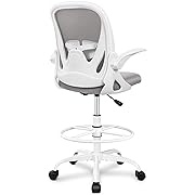 Photo 1 of Primy Ergonomic Drafting Chair with Flip-up Armrests for Standing Desk - Tall Office Chair with Lumbar Support and Adjustable Footrest Ring?Gray?
