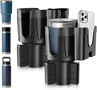 Photo 1 of 2-in-1-Car-Cup-Holder-Expander-Adapter with Phone Holder Adjustable Base Fits Most Cup Holder and Phones, Compatible for HydroFlask, Yeti, Nalgene, Large 32/40 oz Bottles in 3.2"-3.8" (2pcs)
