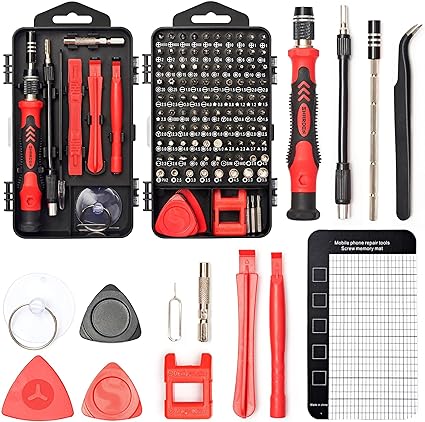 Photo 1 of SHARDEN Precision Screwdriver Set, 122 in 1 Electronics Magnetic Repair Tool Kit with Case for Repair Computer, iPhone, PC, Cellphone, Laptop, Nintendo, PS4, Game Console, Watch, Glasses etc (Red)