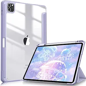 Photo 1 of Fintie  Slim Case for iPad Pro 11-inch (4th / 3rd Generation) 2022/2021 - [Built-in Pencil Holder] Shockproof Cover w/Clear Transparent Back Shell, Also Fit iPad Pro 11" 2nd Gen, Lilac Purple