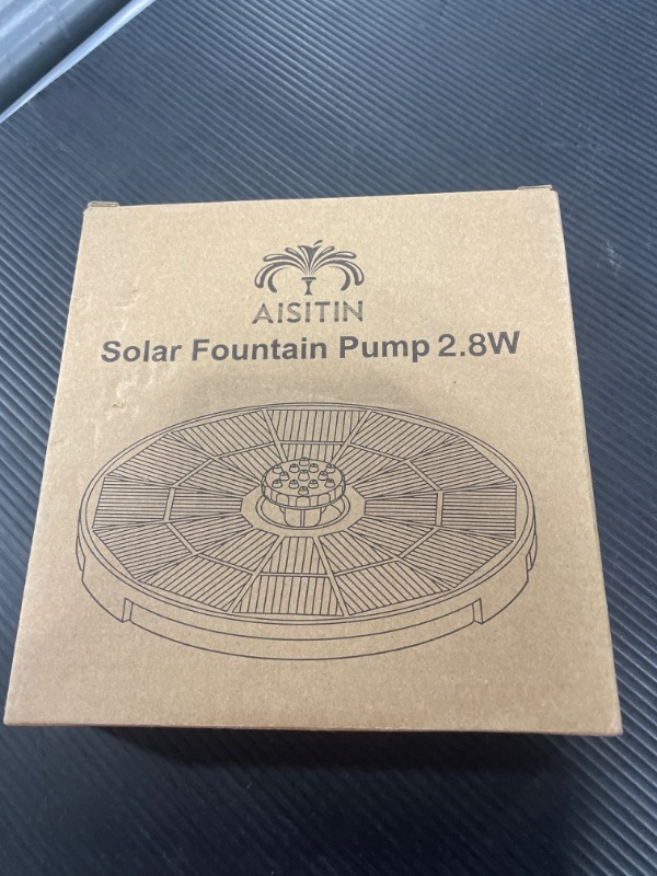 Photo 2 of AISITIN DIY Solar Fountain Pump for Water Feature with 3.9ft Cord, Solar Bird Bath Fountain with 6 Nozzles, Solar Powered Water Floating Fountain for Bird Bath, Garden, Ponds Fish Tank, Outdoor 2.8W