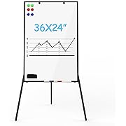 Photo 1 of  Whiteboard - Magnetic Portable Dry Erase 36 x 24 Tripod Height Adjustable, 3' x 2' Flipchart Easel Stand White Board for Office or Teaching at Home & Classroom (Black)