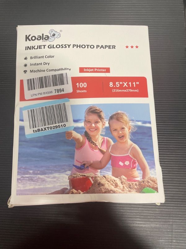 Photo 2 of Koala Glossy Thin Inkjet Paper 8.5x11 Inches 100 Sheets Compatible with Inkjet Printer Use DYE INK 115gsm