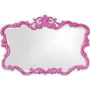 Photo 1 of Howard Elliott Talida Mirror, Ornate Wall Focal Point, Resin Frame, Hot Pink, 27 Inch x 38 Inch x 1 Inch
