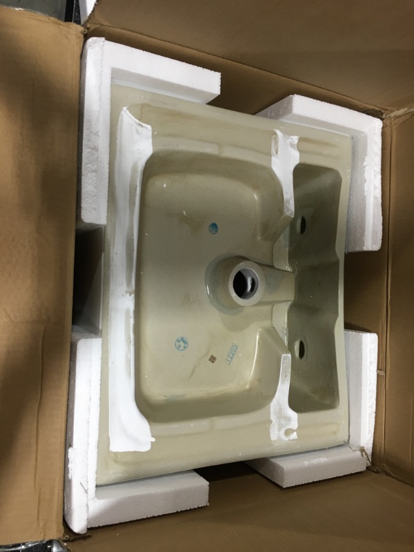 Photo 2 of Davivy 20'' X 16.5'' Rectangle Vessel Sink with Pop Up Drain,Bathroom Vessel Sink,Bathroom Sinks Above Counter,Rectangle Bathroom Sink,Ceramic Vessel Sink,White Vessel Sink for Bathroom 20"L x 16.5"W x 5.7"H