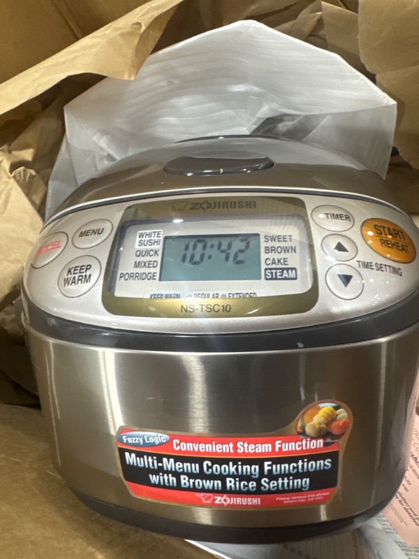 Photo 3 of Zojirushi NS-TSC10 5-1/2-Cup (Uncooked) Micom Rice Cooker and Warmer, 1.0-Liter, Stainless Brown

