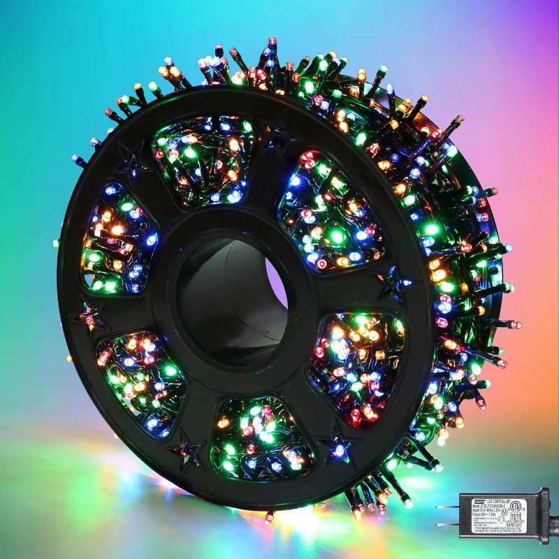 Photo 1 of Quntis 164ft 2000 LED String Christmas Lights - Dark Green Wire Cluster Christmas Tree Lights - 8 Modes Outdoor Waterproof Strands Christmas Lights for Holiday Wedding Party Home Decor, Warm White