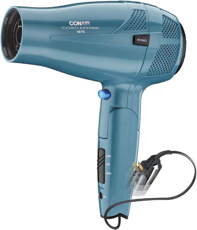 Photo 1 of Conair Hair Dryer with Folding Handle and Retractable Cord, 1875W Travel Hair Dryer, Conair Blow Dryer
