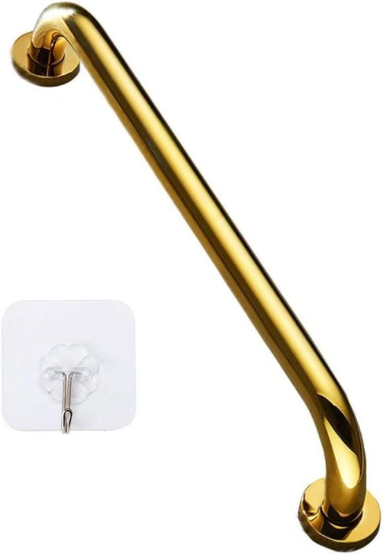 Photo 1 of 16 Inch Stainless Steel Shower Grab Bar, ZUEXT Gold Shower Handle, Bathroom Balance Bar, Safety Hand Rail Support Bar for Handicap Elderly Injury, Senior Assist Bath Tub Wall Concealed Mount Handle
